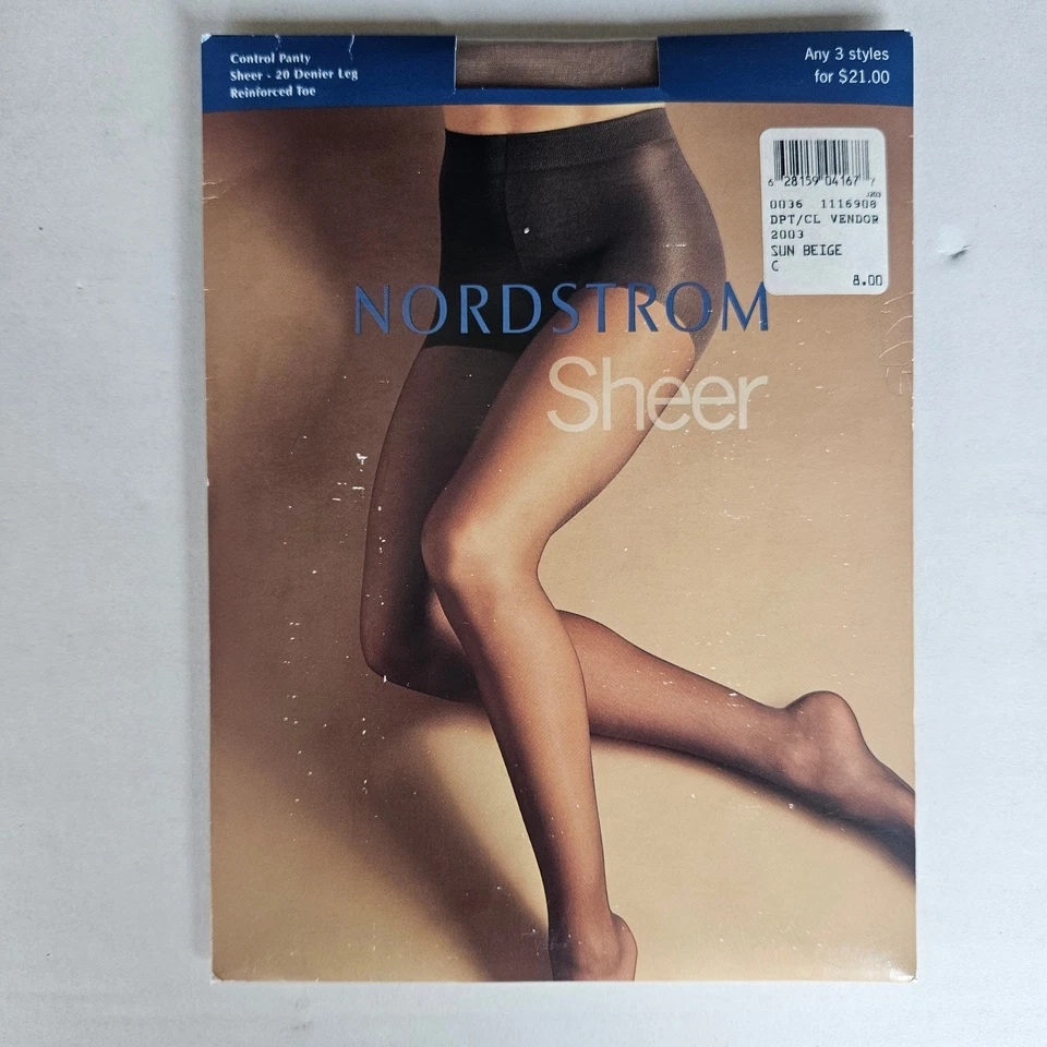 Колготки Nordstrom Sheer Control 20 денье усиленный носок солнечный бежевый размер C - Изображение 1 из 2