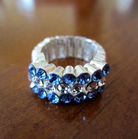 UNC LIGHT BLUE CRYSTAL STRETCH RING North Carolina Tar Heels game day jewelry Cover
