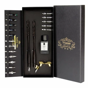 Kalligraphie-Set enthält Tauchstift-Set, Schrägstifthalter, Feder & Holzstifte - Bild 1 von 7