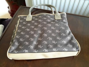 NEW "VS" STYLE TAN & CREAM HANDBAG WITH TWIN CARRYING HANDLES - Picture 1 of 5