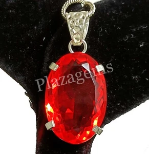 Natural Certified 48.30 Ct Orange Sapphire Rare Oval Cut Pendant Loose Gems 4NAG - Picture 1 of 8