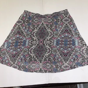 Maurices Black White Blue Boho Mini Short Skirt Bottoms Lined Medium Women’s - Picture 1 of 10