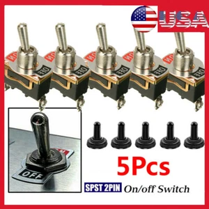 5x Toggle Switch 12V ON/OFF Car Flick Dash Light Metal 12 Volt Boot Auto Rocker - Picture 1 of 9