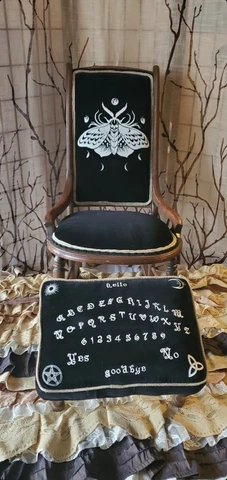 Antique Upholstered Rocking Chair and Ottoman Set Cover