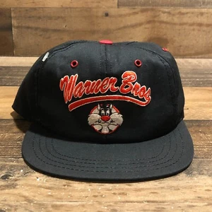 VTG Sylvester The Cat Snapback Cap Kids YOUTH KIDS Black USA Made Warner Bros - Picture 1 of 11