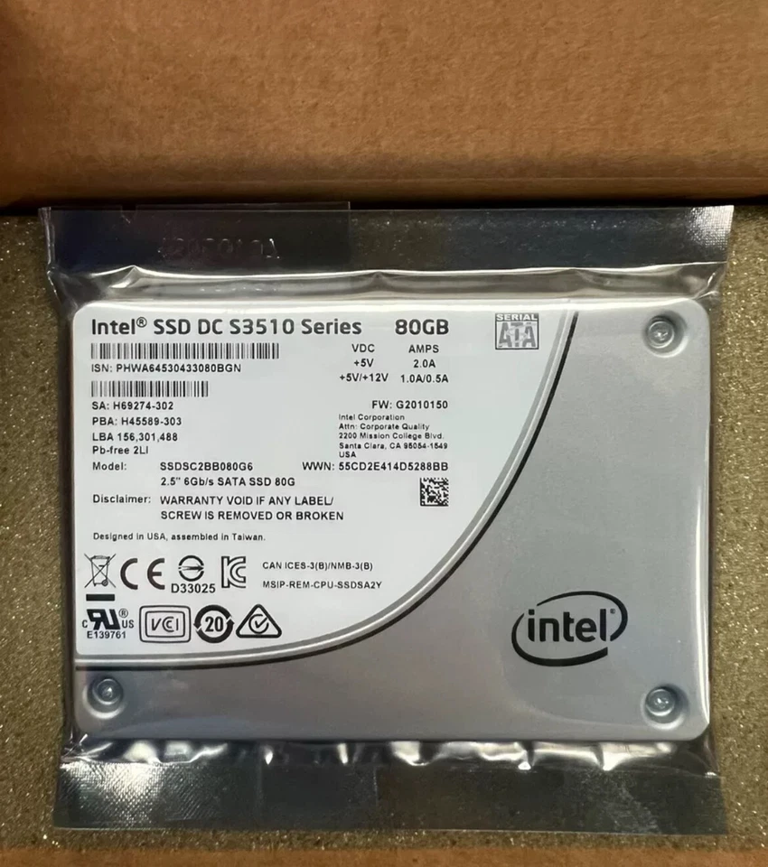 Intel S3510 Series 80GB SSDSC2BB080G6 SATA 2.5 Internal Solid State Drive SSD - Image 1 of 1
