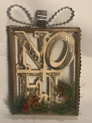 Rustic Christmas Wall Or Shelf Decor Wood And Metal 13” NOEL By Nicole - Image 1 of 4