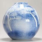 Vase Beaux Arts Japonais Arita. Artiste Fujii Shumei paysage d'hiver né. 1936