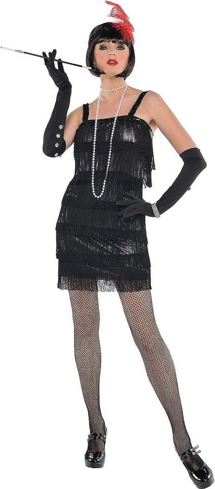FLASHY Flapper 2 Pc. Halloween Cosplay Costume - Adult Size X-large