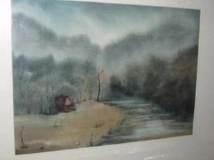 BEAUTIFUL WATER COLOR PAINTING SMOKEY MOUNTAINS 1980s CAROLYN CHAPMAN ARTIST - Picture 1 of 1