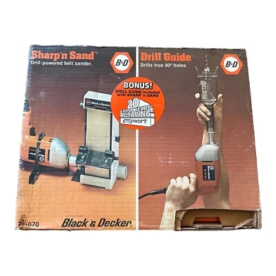 Vintage Black & Decker Sharp n Sand Drill Powered Belt Sander/Drill Guide Combo  - Image 1 of 4