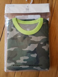 GAP 2 Piece PJ Pajama Set Short Sleeve Army Camo Sz 4 100% Cotton  Snug Fit - Picture 1 of 2