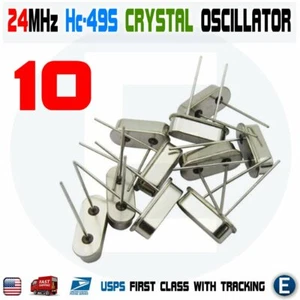 10pcs 24MHZ 24.000 HZ HC-49S Crystal Oscillator quartz passive Arduino Raspberry - Picture 1 of 2