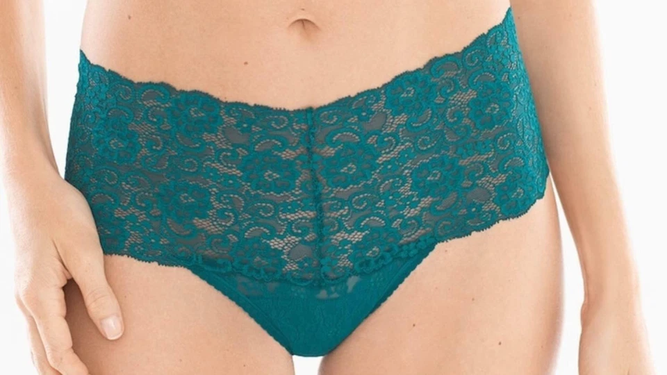 Soma Embraceable S Allover Lace Retro Thong Gem Green - Image 1 of 1