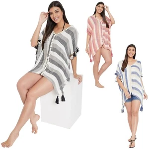 Women Swimsuit Cover Up with Tassels Bathing Suit Summer Beach Dresses for Girls - Picture 1 of 29