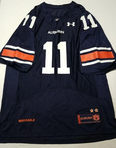 NCAA SEC Auburn Tigers Under Armour #11 Adams HeatGear Football Jersey - Sz M Cover
