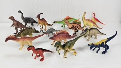 15 Toy Dinosaur Figures Lot Prehistoric Educational Plastic T Rex  - Image 1 of 4