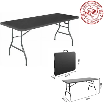 Cosco 6 Foot Premium Folding Table, Useful for Picnics...Easy to carry, Black