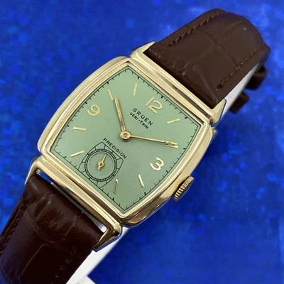 Vintage 1946 Man’s GRUEN Veri-Thin Stunning Green Dial Fully Serviced & WARRANTY - Image 1 of 4