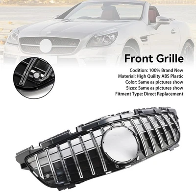 Chrome Front Radiator Grill Grille Fit Mercedes SLK-Class R172 SLK55 2011-2016 U Foto 1 de 4