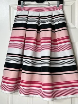 Летняя распродажа!!! Юбка миди New York & Co яркая розовая в полоску 6. Красиво! - Изображение 1 из 4