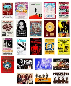 Lot (23) 1963-1988 CLASSIC ROCK 13 x 17 Reproduction Concert & Promo LP Posters - Picture 1 of 1