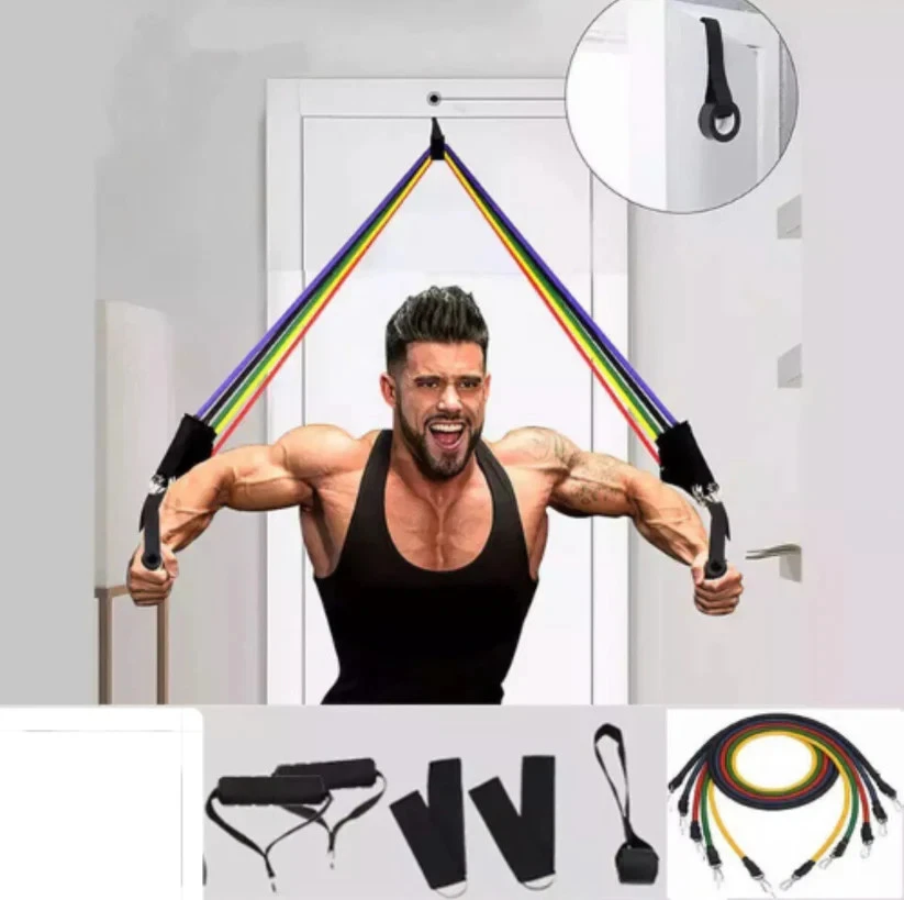 10 peças bandas de resistência para exercícios em casa ioga crossfit fitness treinamento  - Imagem 1 de 4