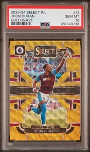 Jhon Duran 2023-24 Panini Select Premier League #12 Gold Wave Prizm /10 PSA 10 - Picture 1 of 2