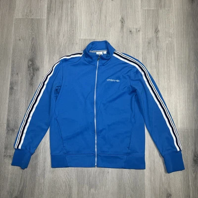 Jaqueta masculina retrô azul UMBRO com zíper completo vintage sob medida - Imagem 1 de 4