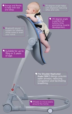 BabyUp anti reflux/anti colic baby chair transformable into highchair. - Image 1 of 4