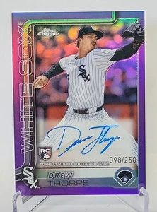 DREW THORPE 2025 TOPPS CROMO NOVATO PÚRPURA RC AUTOMÁTICO 98/299 - Imagen 1 de 2