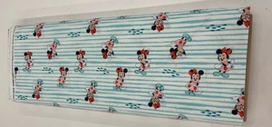 DISNEY ~ MINNIE MOUSE ~Blue, White, Ocean Stripe  FABRIC ~100 % COTTON~ Cute ❤️ - Picture 1 of 13