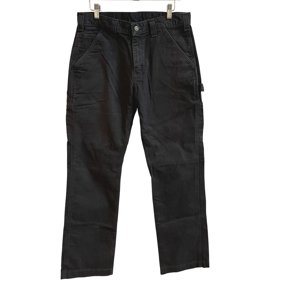 Pantalones de trabajo Carhartt B24 BLK calce relajado negros para hombre 32x30 algodón pato Foto 1 de 4