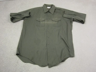 Vintage Key Imperial Shirt Mens 18.5 Green Canvas Work Leisure 70s Made in USA - Image 1 of 4