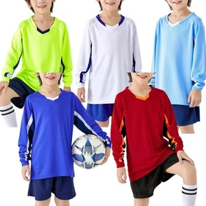 Conjunto de chándal con pantalones cortos para niños conjunto de fútbol béisbol bloque de color uniforme - Imagen 1 de 48