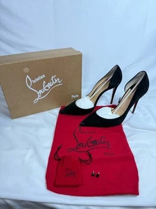 Christian Louboutin Iriza 100mm Black Suede Pumps US Size 11 SPB-TS 349352 - Picture 1 of 18
