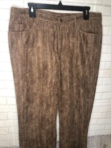 Alfred Dunner Women Size 12 Leopard Print Straight Brown Pants - Picture 1 of 8