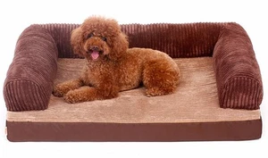 Superior Quality Corduroy Anti-slip Washable Dog Puppy Cat Sofa Bed - LARGE - Picture 1 of 10