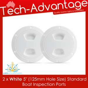 2 x White 5" Boat Marine INSPECTION Water Oil Petrol Gauge Storage View PORTS - Picture 1 of 5