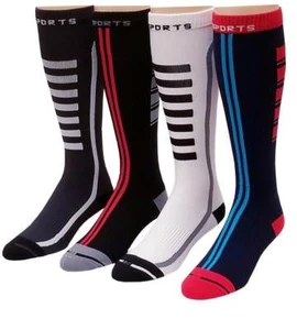 4 Pairs Men Women Sports Athletes Compression Knee High Socks - Picture 1 of 7