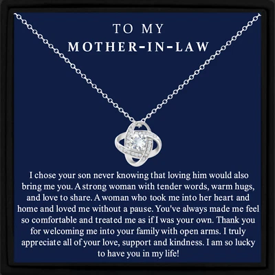 To My Mother-in-Law Necklace Gift Sterling Silver Necklace from Daughter in Law - Image 1 of 4