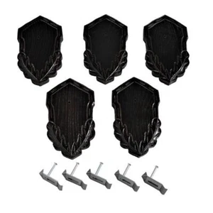 5 Piezas De Placas De Trofeo Talladas Ciervo Oscuro 5 Piezas De Clips De Cuerno - Imagen 1 de 2