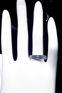 ANILLO DE PLATA ESTERLINA 925 INCREÍBLEMENTE NATURAL CALENTADO SOLO POR ZAFIRO - SOLO CORTE DE DIAMANTE - Imagen 1 de 2