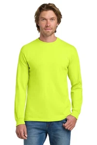 Safety Green T-Shirt Work Reflective Hi Vis Long Sleeve Shirts Cotton/Polyester - Picture 1 of 6