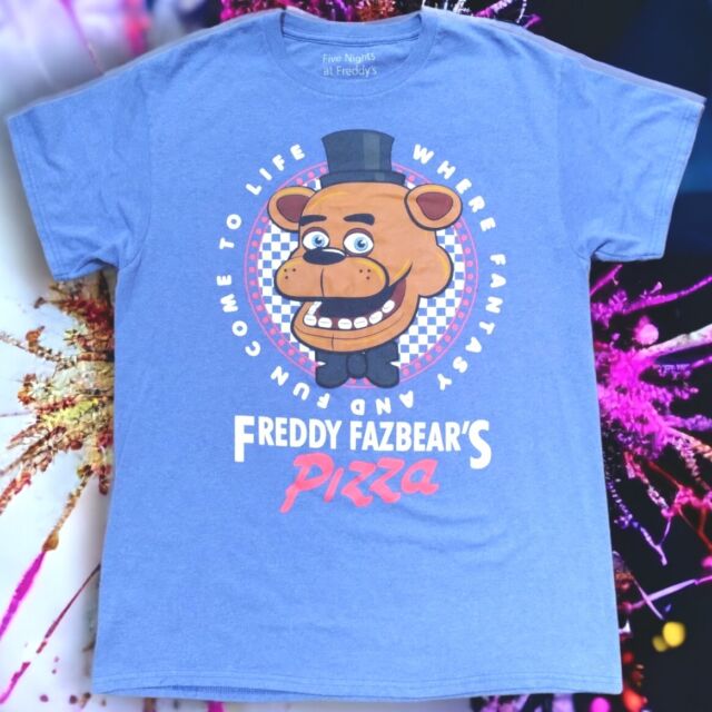 Fnaf Freddy Fazbear's Pizza Flyer Boy's Heather Grey T-shirt : Target