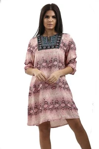 Ladies Snake Print Tunic Top Dress Prints Summer Beachwear Kurta Casual - Picture 1 of 12