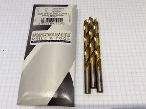 3 pc Norseman Drill "Q" HSS HD Jobber TiN 135° PT New (687) - Picture 1 of 5