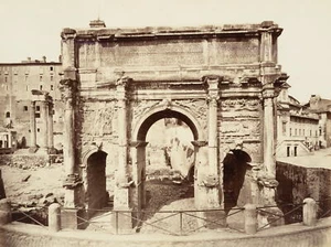 FRATELLI ALINARI (SIGLO XIX), Arco del Triunfo Septimio Severo, Roma, hacia 1880, albúmina - Imagen 1 de 5