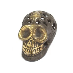 Vintage Brass Skull Small Brass Fengshui Objects - Picture 1 of 4