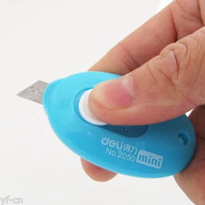 10pcs DELI Mini Utility Knife Box Cutter Auto-Retractable Razor Blade Knife 2050 - Picture 1 of 8